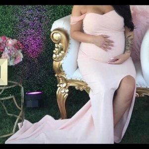 Pink maternity dress